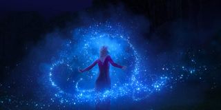 Elsa and her magic ice powers in Frozen II