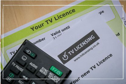 Tv license bill and a calculator