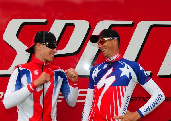 Specialized teammates Max Plaxton (L) and USA Champion Todd Wells are often combatants rather than teammates