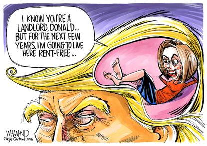 Political Cartoon U.S. Trump Nancy Pelosi government shutdown