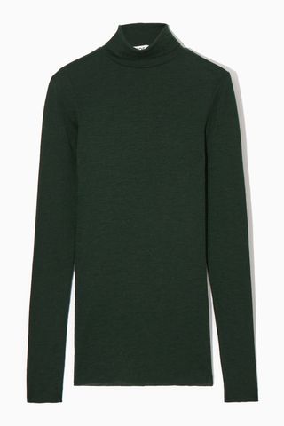 Merino Wool Turtleneck Top