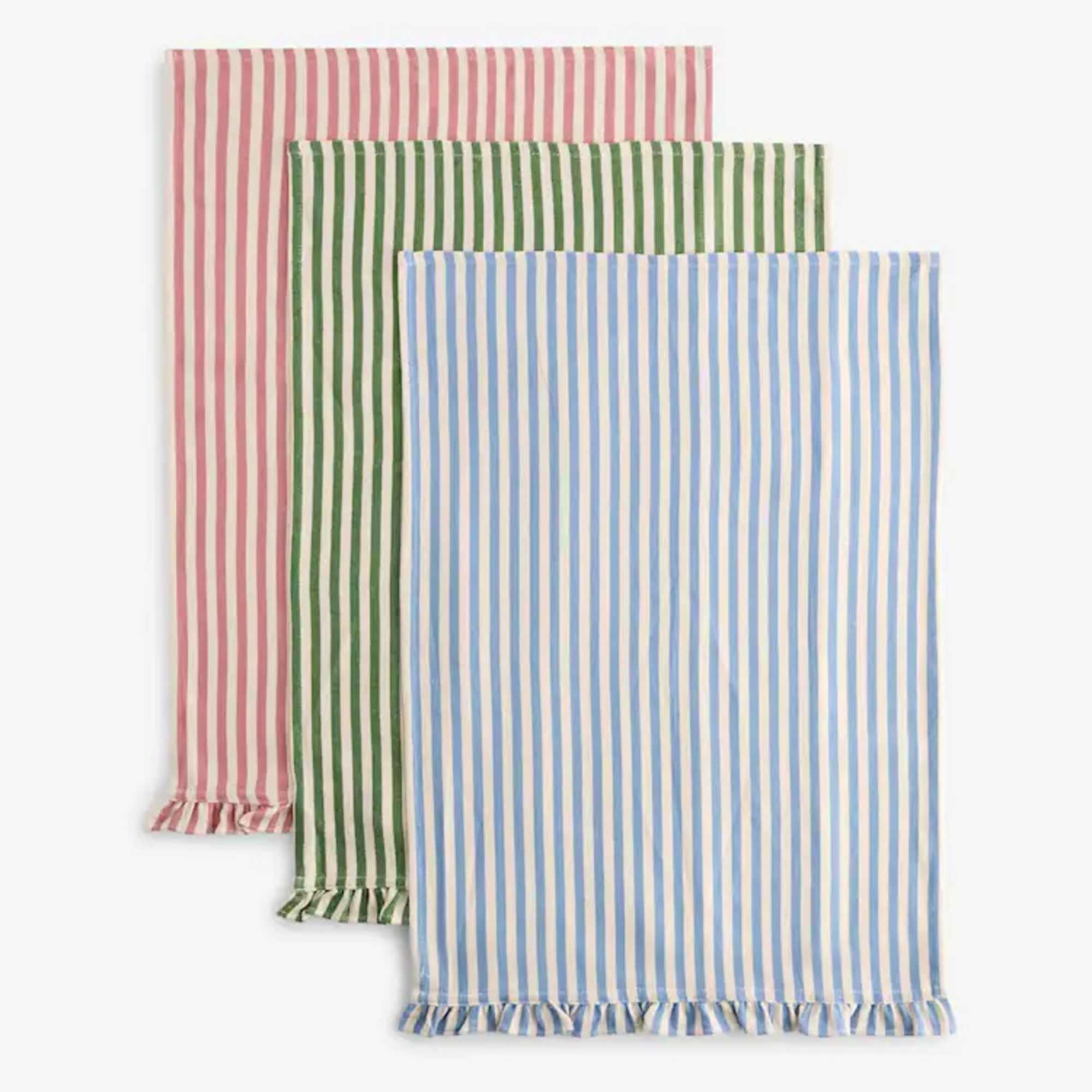 Next Set of 3 Blue Green Pink Weave Tea Towels