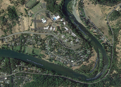 Satellite image of Umpqua Community College.
