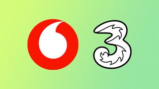 Vodafone and Three logos
