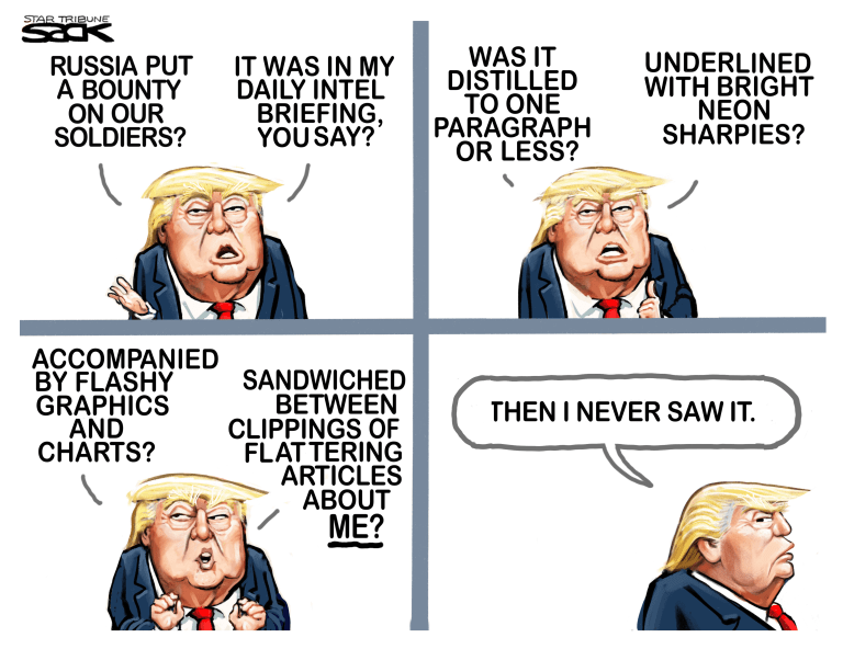 7 scathing cartoons about Trump's Russia bounty scandal | The Week