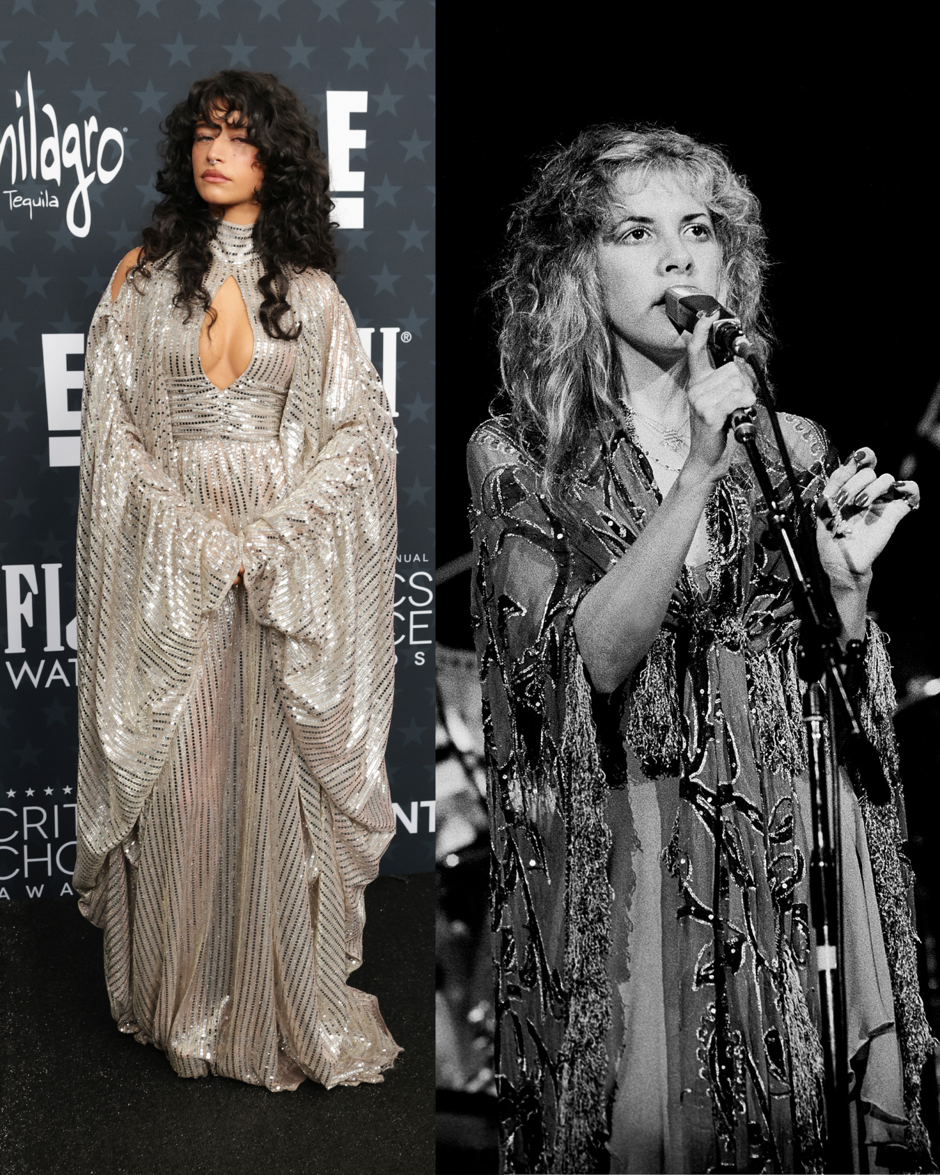 Odessa A'zion's red carpet dress and Stevie Nicks