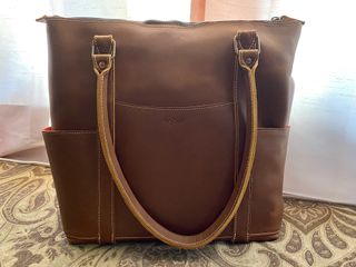 Pad Quill Leather Laptop Tote Front