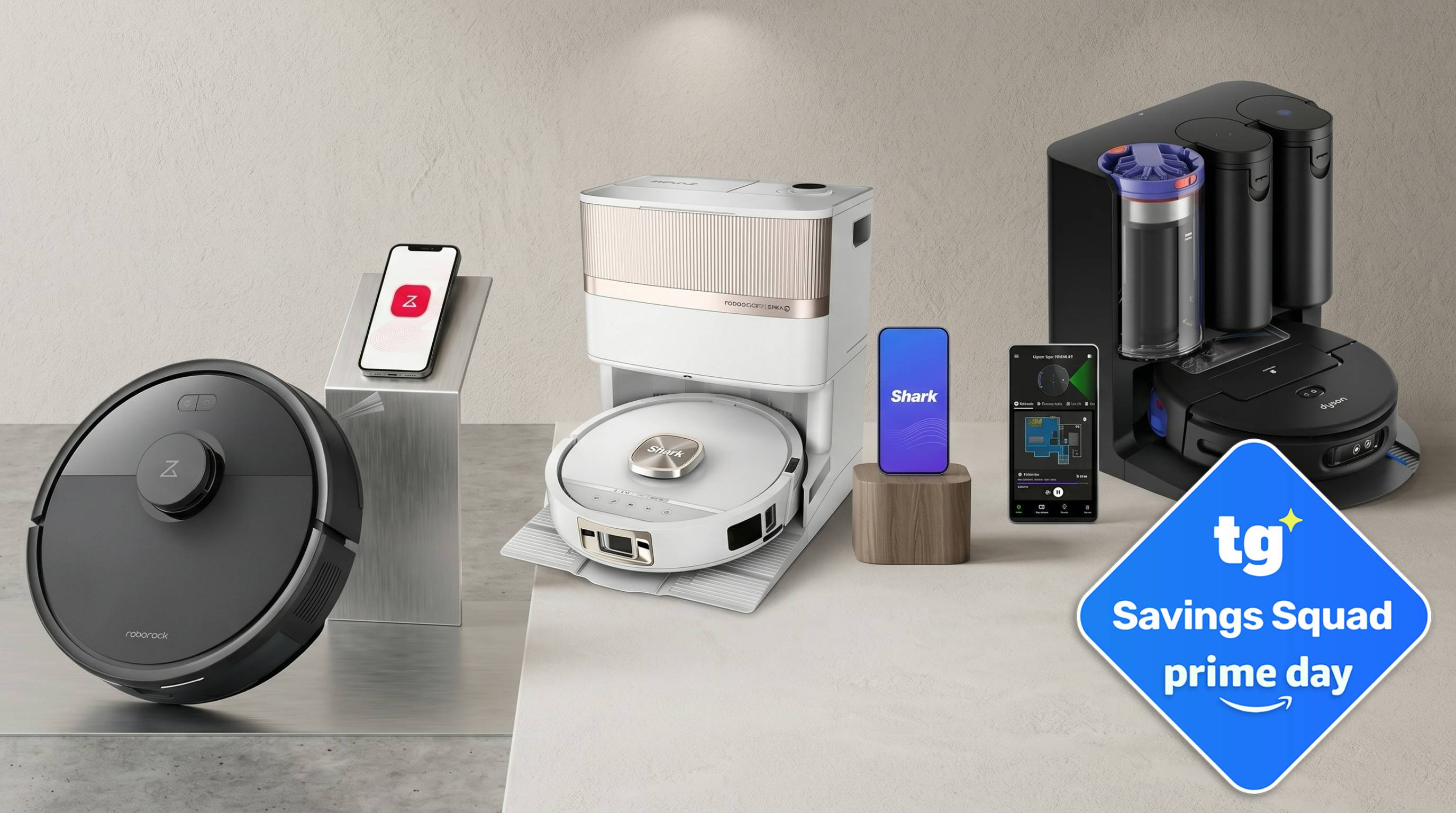 Robot vacuums from Roborock, Shark, Dyson