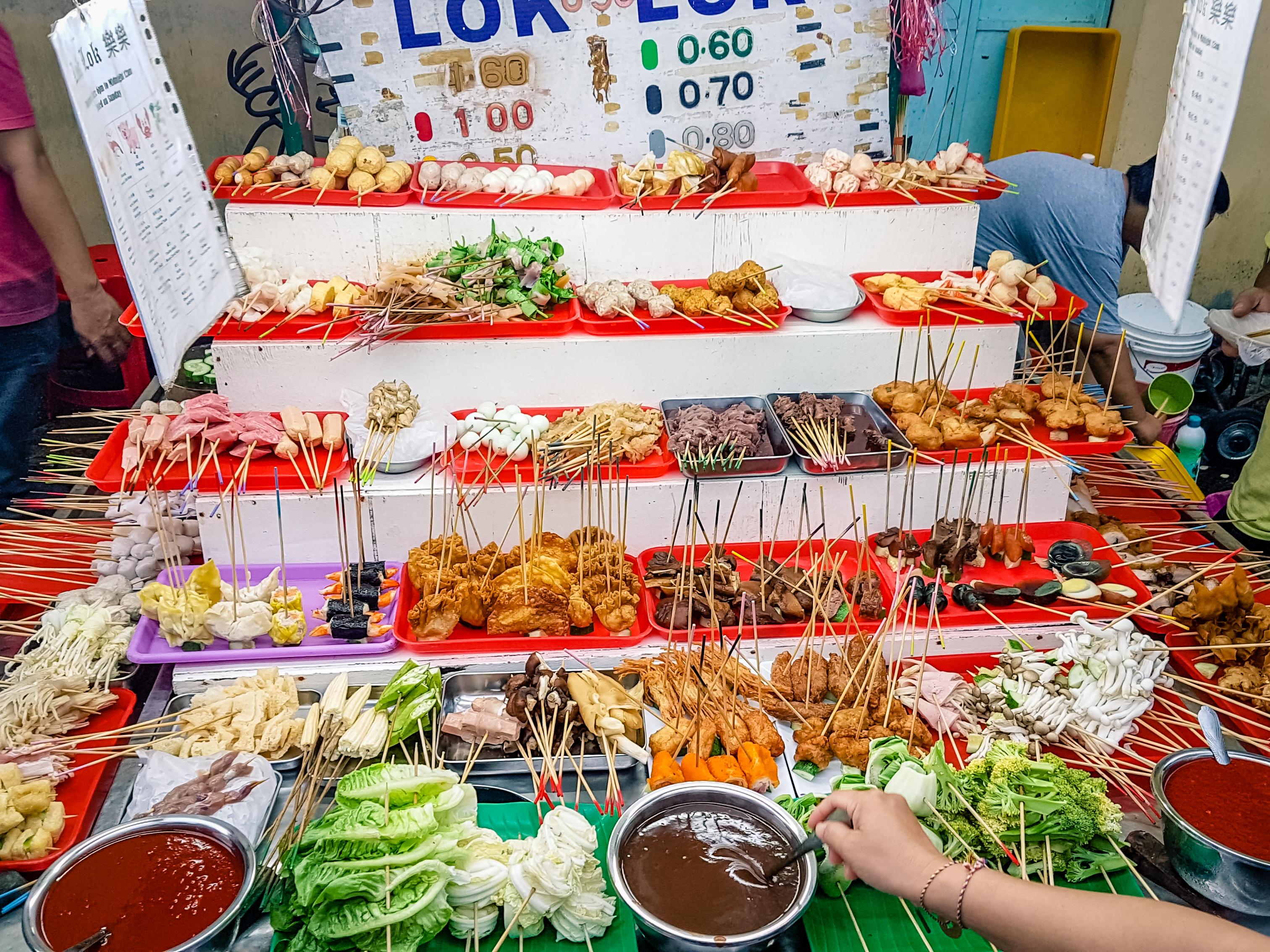 Street food at a stall in Malaysia
