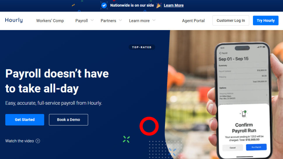 Hourly website screenshot (May 2025)