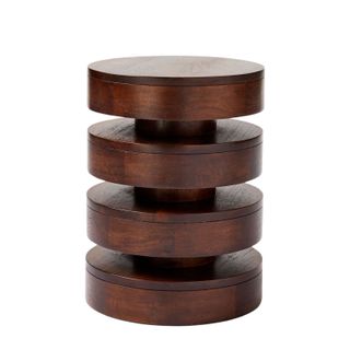 Round, tiered wooden side table