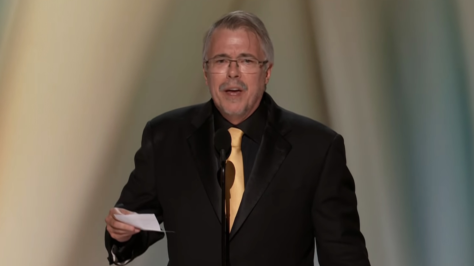 Vince Gilligan accepting award for Pluribus at 2026 Emmys