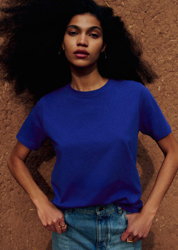 Conrad T-Shirt - Royal Blue - Organic Cotton - Organic Textile - S&amp;eacute;zane
