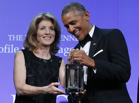 Caroline Kennedy and former President Barack Obama.