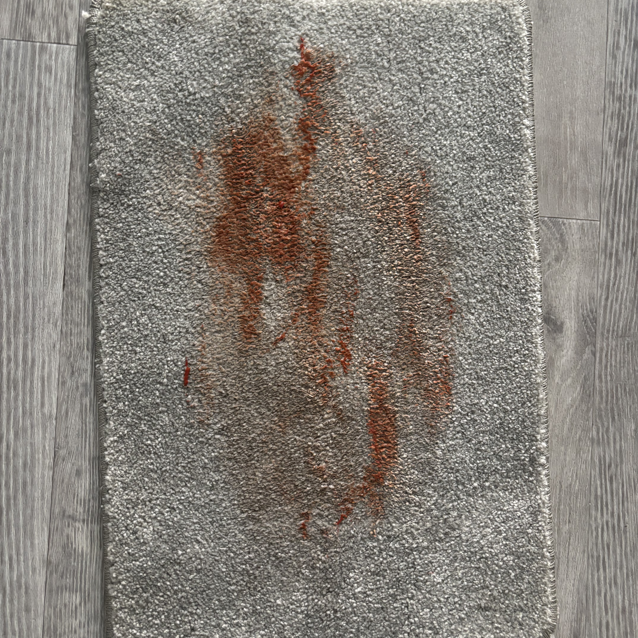 tomato ketchup stain on carpet sample