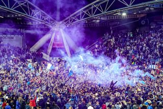 Huddersfield's play-off semi-final win against Luton sparked wild celebrations at the John Smith's Stadium