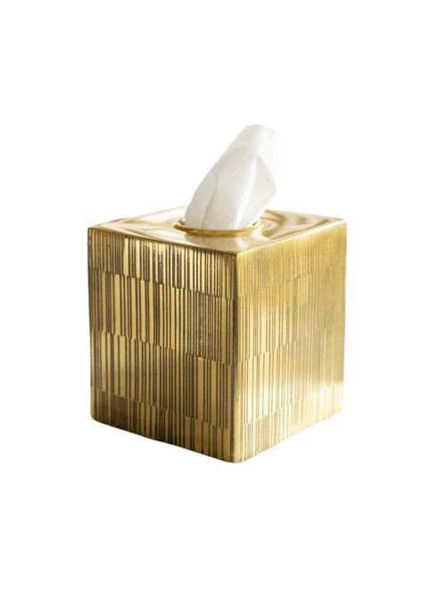 Fine Line Detail Gold Effect Tissue Box
