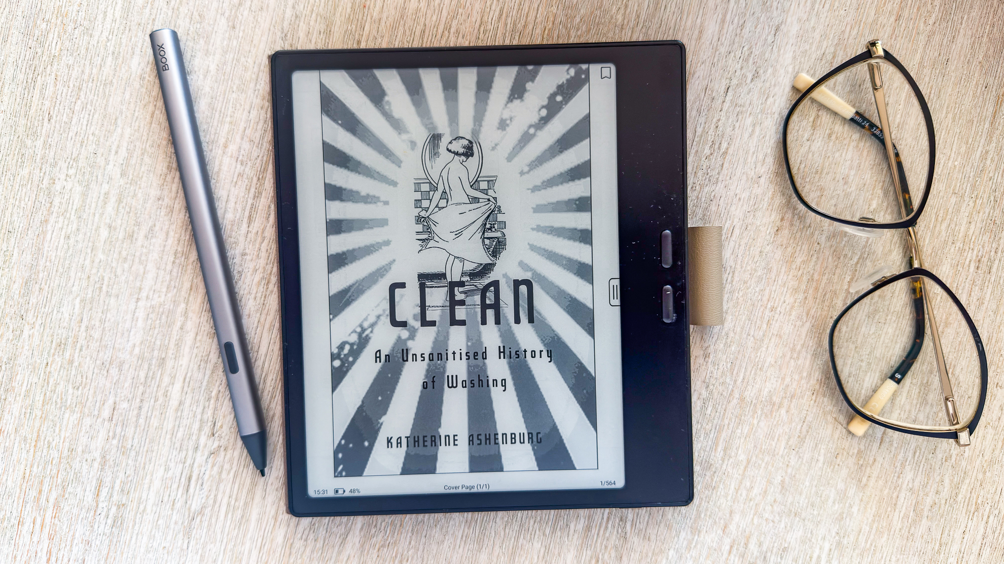 A book cover displayed on the Boox Go 7 ereader