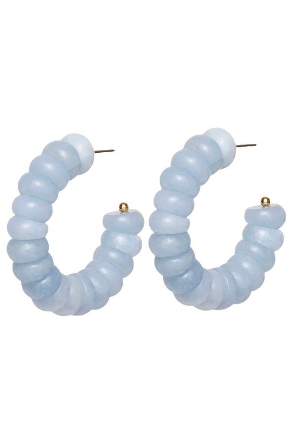 Lele SadoughiBlue Aventurine Beaded Hoop Earrings
