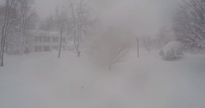 Here's a drone's-eye view of the winter storm taking over New York state