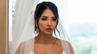 Zanab Jaffrey wears a wedding dress on Love Is Blind Season 3.