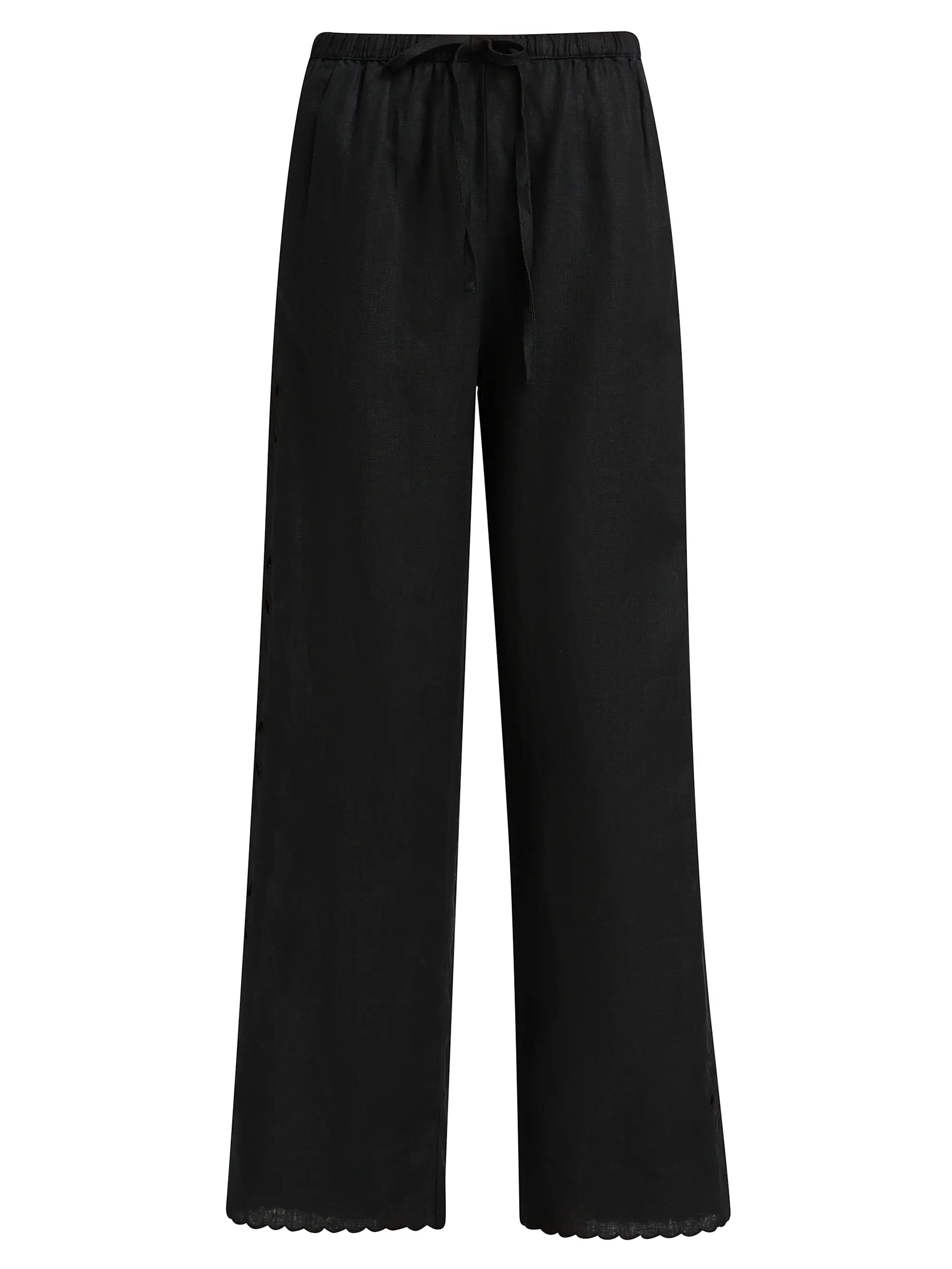 Mirina Embroidered Cut-Out Linen Pants