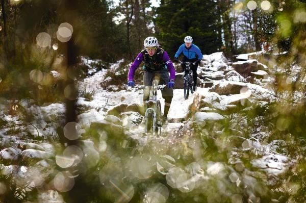 Doddy looks to take the best line through the rock garden.