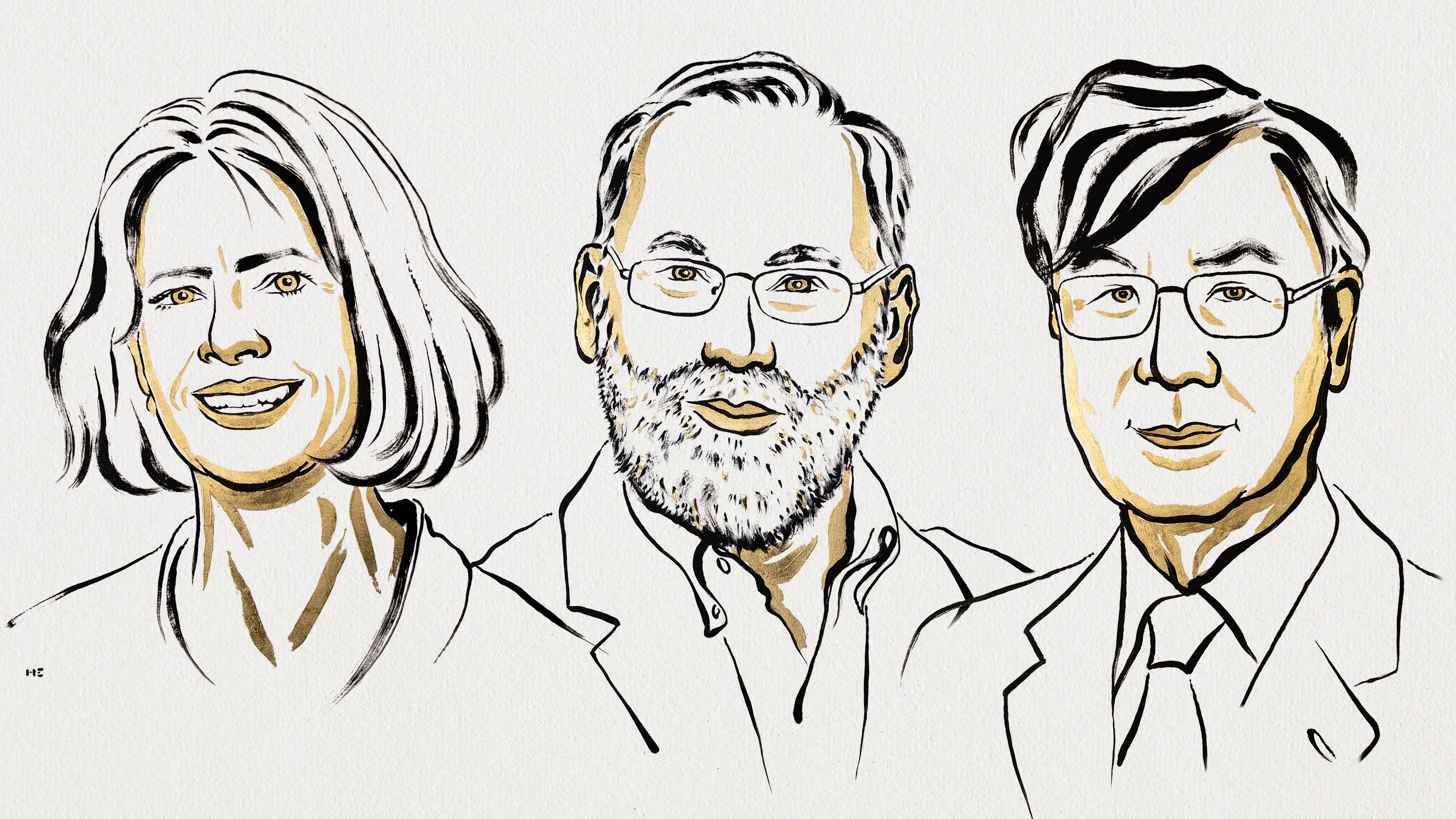 Mary E. Brunkow (left), Fred Ramsdell (center) and Shimon Sakaguchi (right) won the prize for their work on the peripheral immune tolerance.
