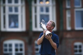 David Duval kisses the Claret Jug