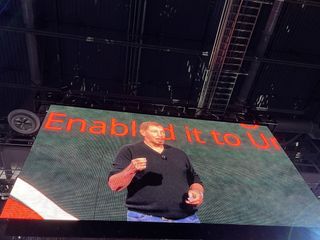 Larry Ellison on stage for his Oracle CloudWorld keynote