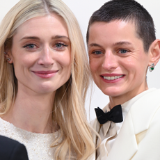 Elizabeth Debicki and Emma Corrin attend "The Crown" Finale Celebration at The Royal Festival Hall on December 05, 2023 in London, England