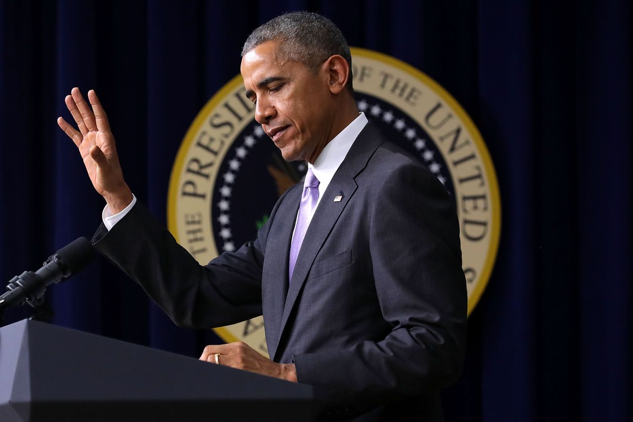 President Obama delivers a speech in Washington