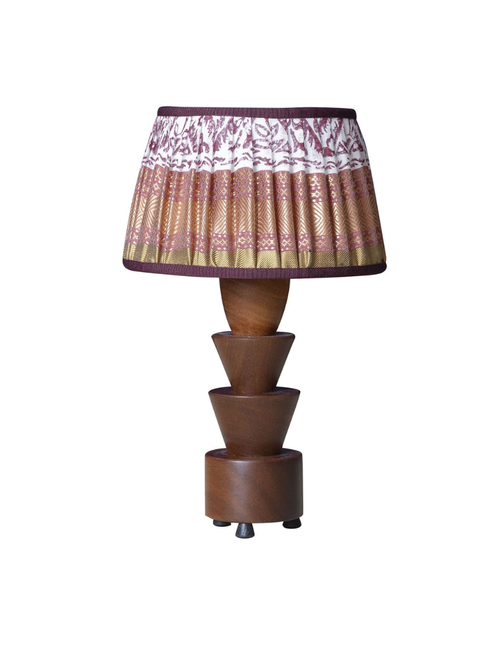Palmetta Mahogany with bordeaux Silk lampshade Table Lamp