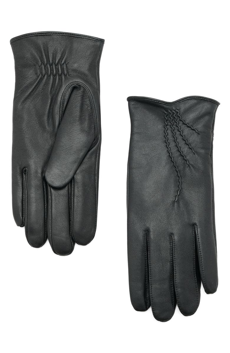 Faux Fur Lined Leather Gloves