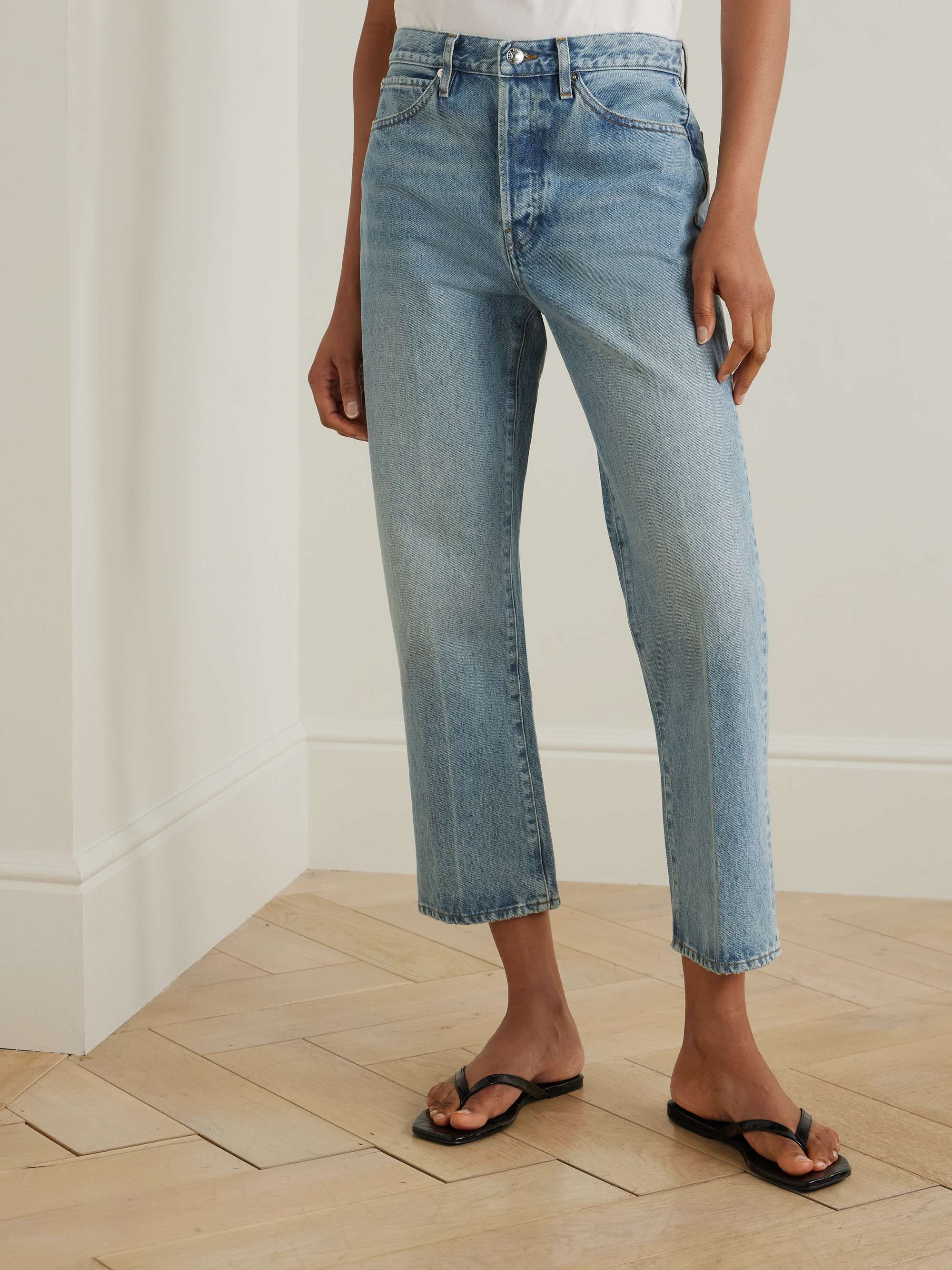 The Vertical Crop High-Rise Straight-Leg Jeans