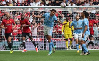 A view from the 2024 FA Cup final between Manchester City and Manchester United at Wembley Stadium