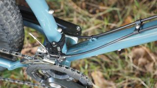 Double-chainring crankset on mountain bike