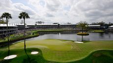 The 16th and 17th greens at TPC Sawgrass