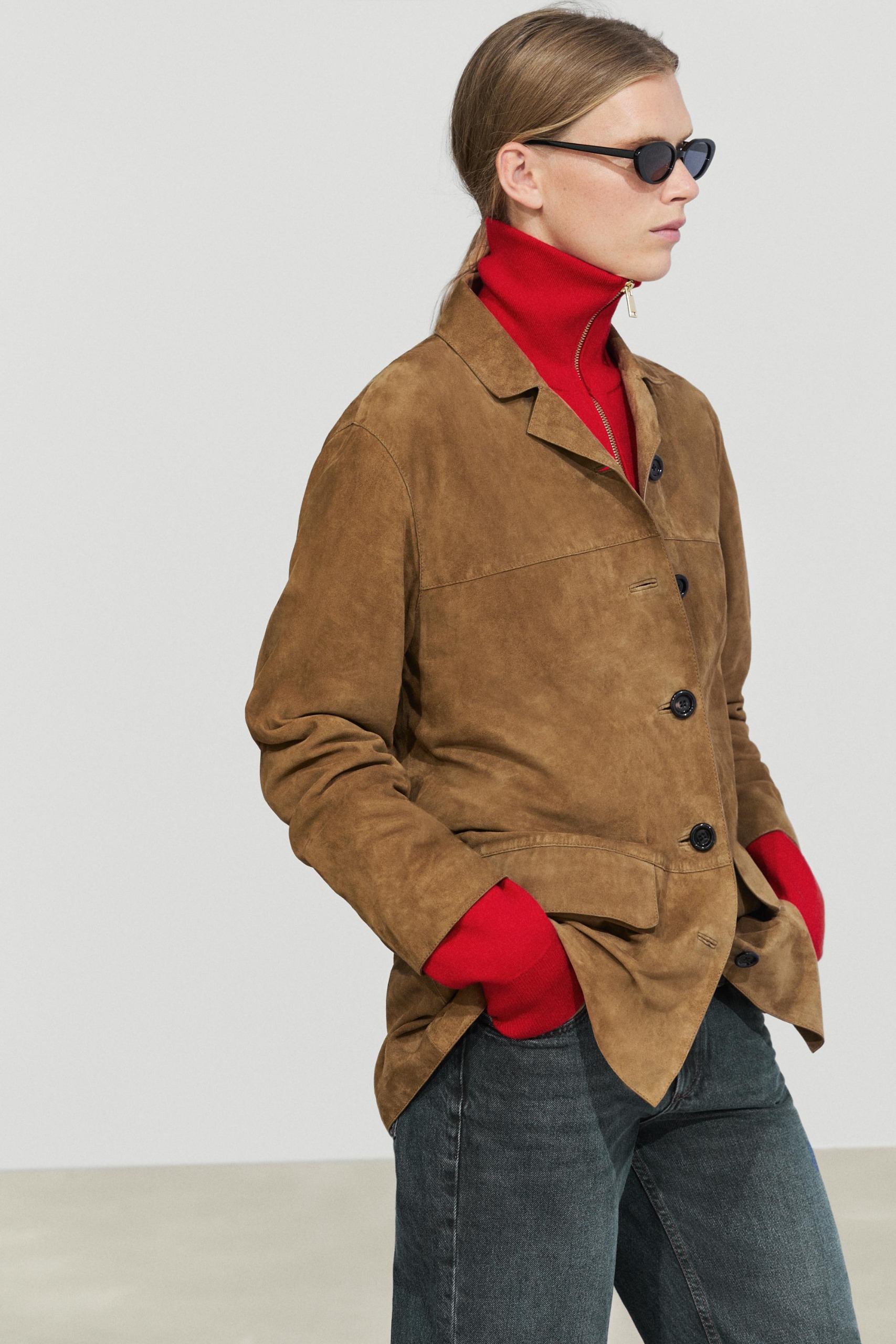 Suede Lapel Blazer