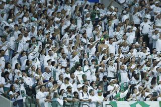 Palmeiras fans cheer on their team during a Copa Libertadores match against Independiente del Valle in May 2024.
