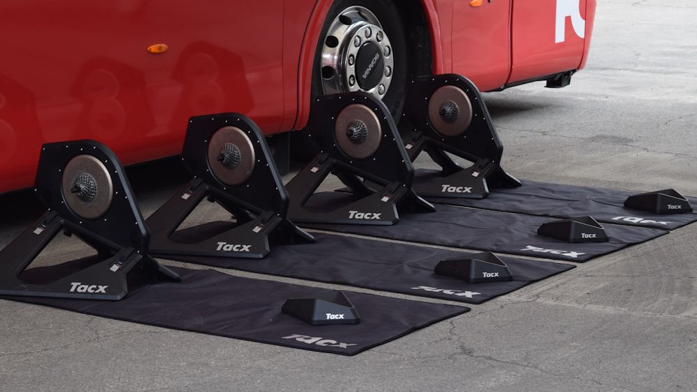 Each team had trainers set up for warm ups
