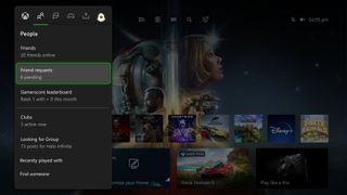 Xbox app showing the new friend request system and privacy settings