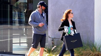Amy Adams (R) and fiance Darren Le Gallo are seen on February 06, 2015 in Los Angeles, California. 