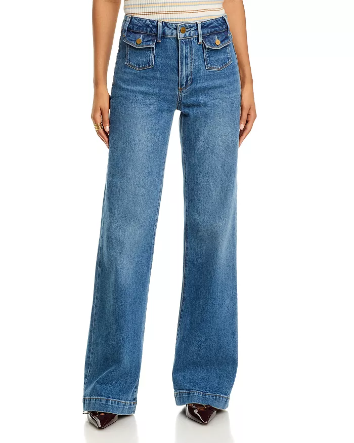 Paige, Leenah 32 High Rise Wide Leg Jeans in Coventry