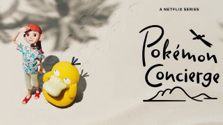Skärmdump av den officiella konsten för Netflix TV-serien Pokémon Concierge.