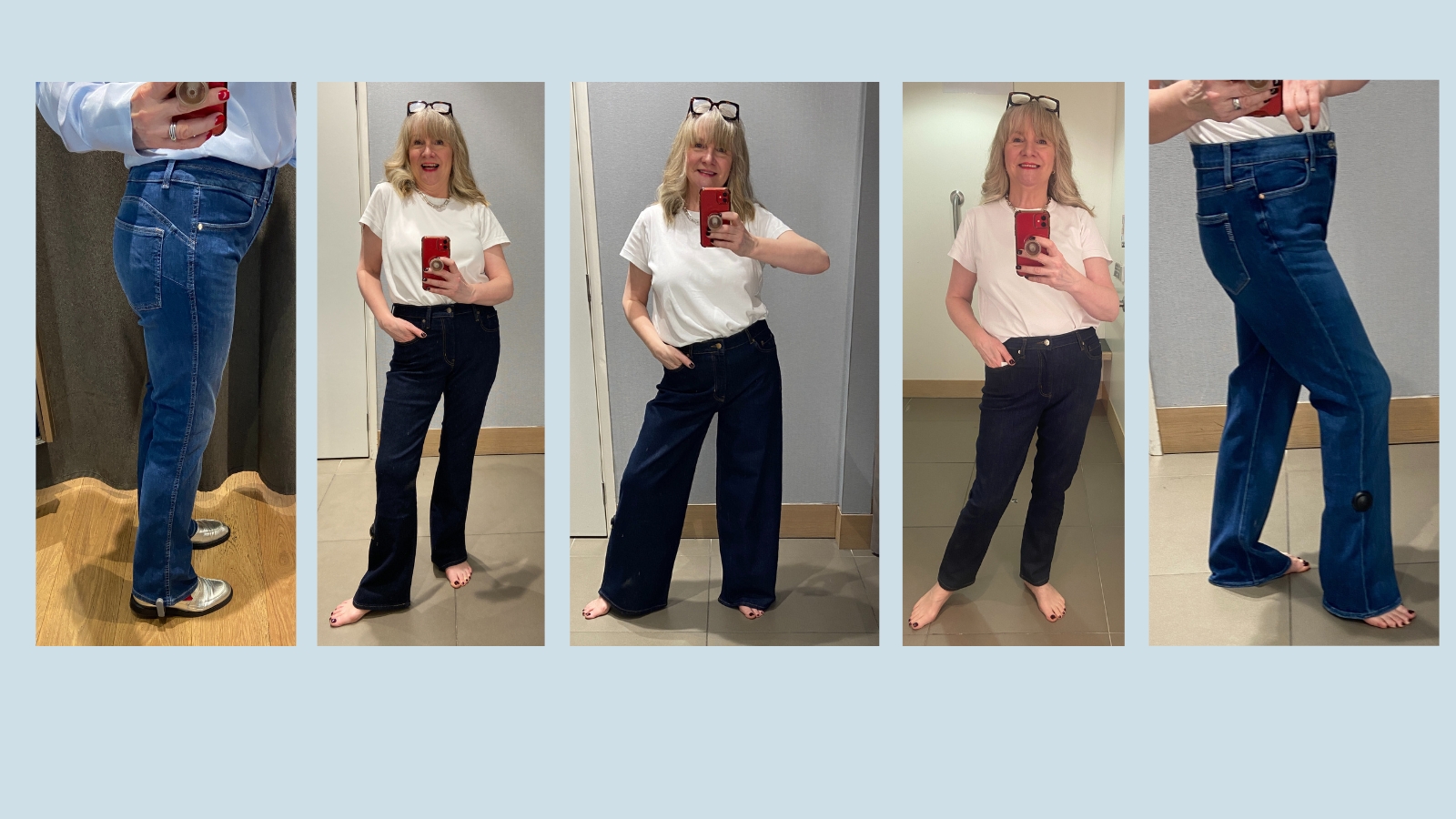 Julie Player testing the best jeans for women over 50