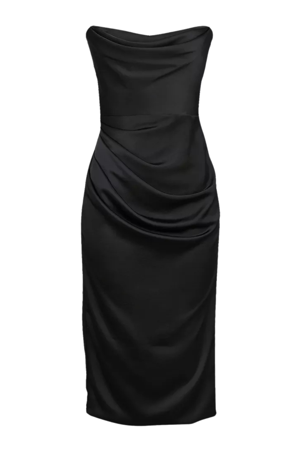 HOUSE OF CB, Santana Strapless Satin Midi Dress