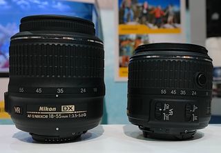 Nikon's current kit lens, left, and the new lens, right.
