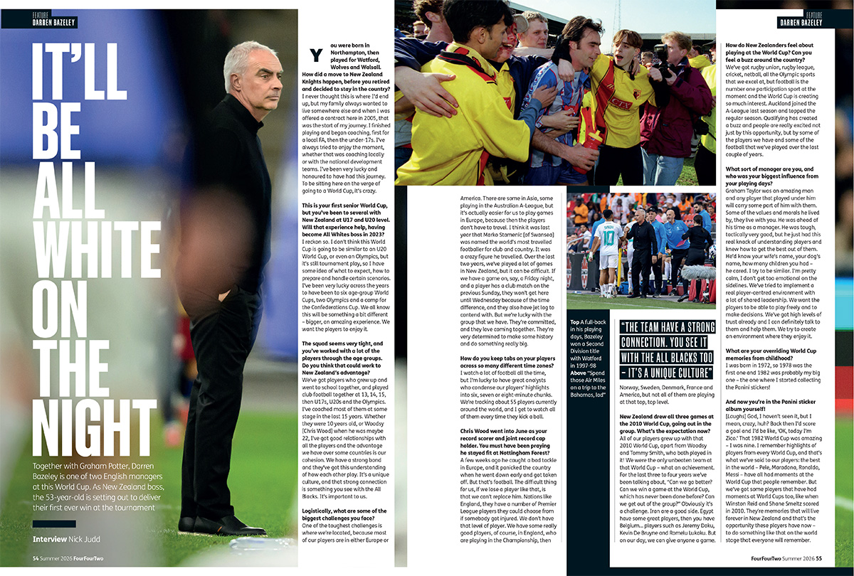 Pages from the July 2026 issue of FourFourTwo magazine
