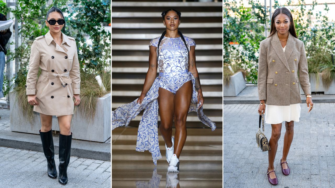 three athletes at new york fashion week